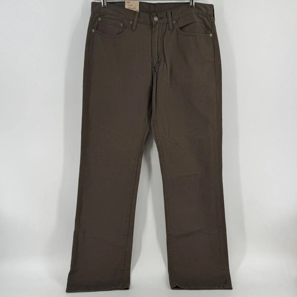 Levis 514 Mens Brown Straight Fit Pants 35x32 NWT 00514-0409 Cotton Twill